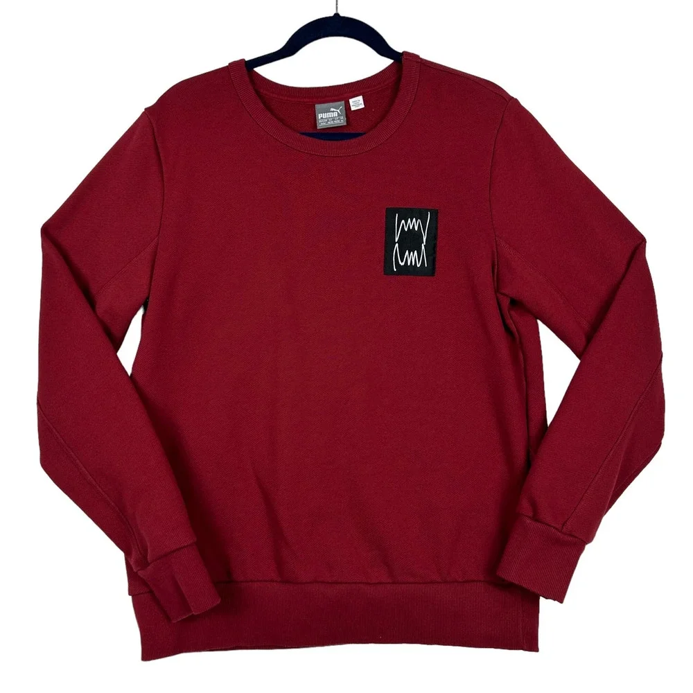 Puma Maroon Red long Sleeves Sweater Size Medium